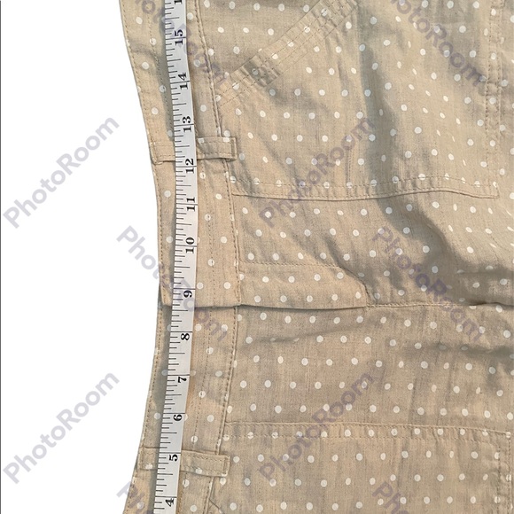 Banana Republic Tan with White Polka Dots 55% Linen Women’s Shorts Size 4 - Picture 14 of 14